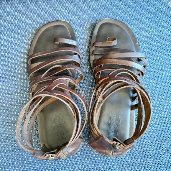 Mercanti Fiorentini Brown Leather Gladiator Sandals Men’s 10 - Pre-owned - Picture 9 of 15